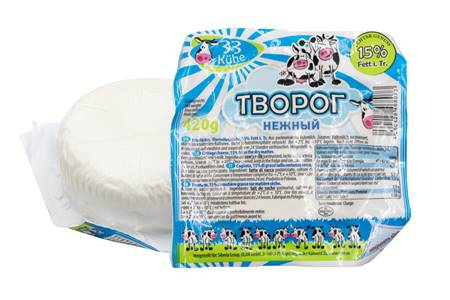 33 Коровы Творог 15% 420g круглый