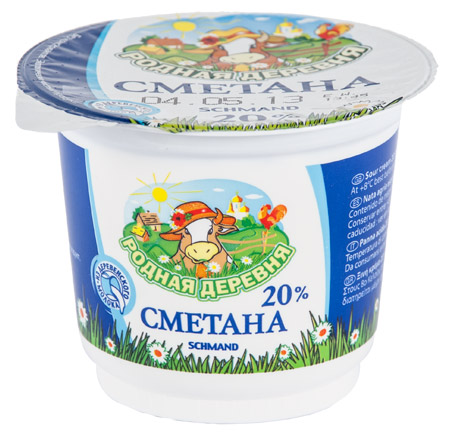 Родная деревня Сметана 20% 250g